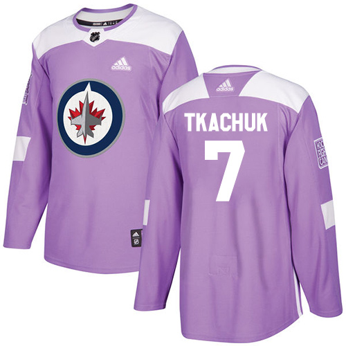 Adidas Jets #7 Keith Tkachuk Purple Authentic Fights Cancer Stitched NHL Jersey